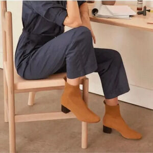 Everlane The Glove Boot In Tan Brown ReKnit Pull On Slip On Stretch Walkable